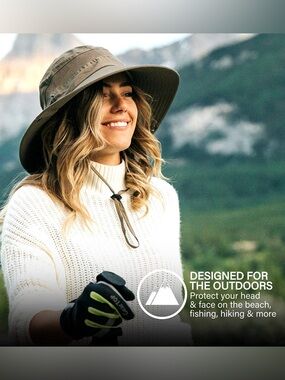 GearTOP Bucket Hat UPF 50+ Wide Brim Outdoor Sun Hat Boonie Taupe Mesh One
Size